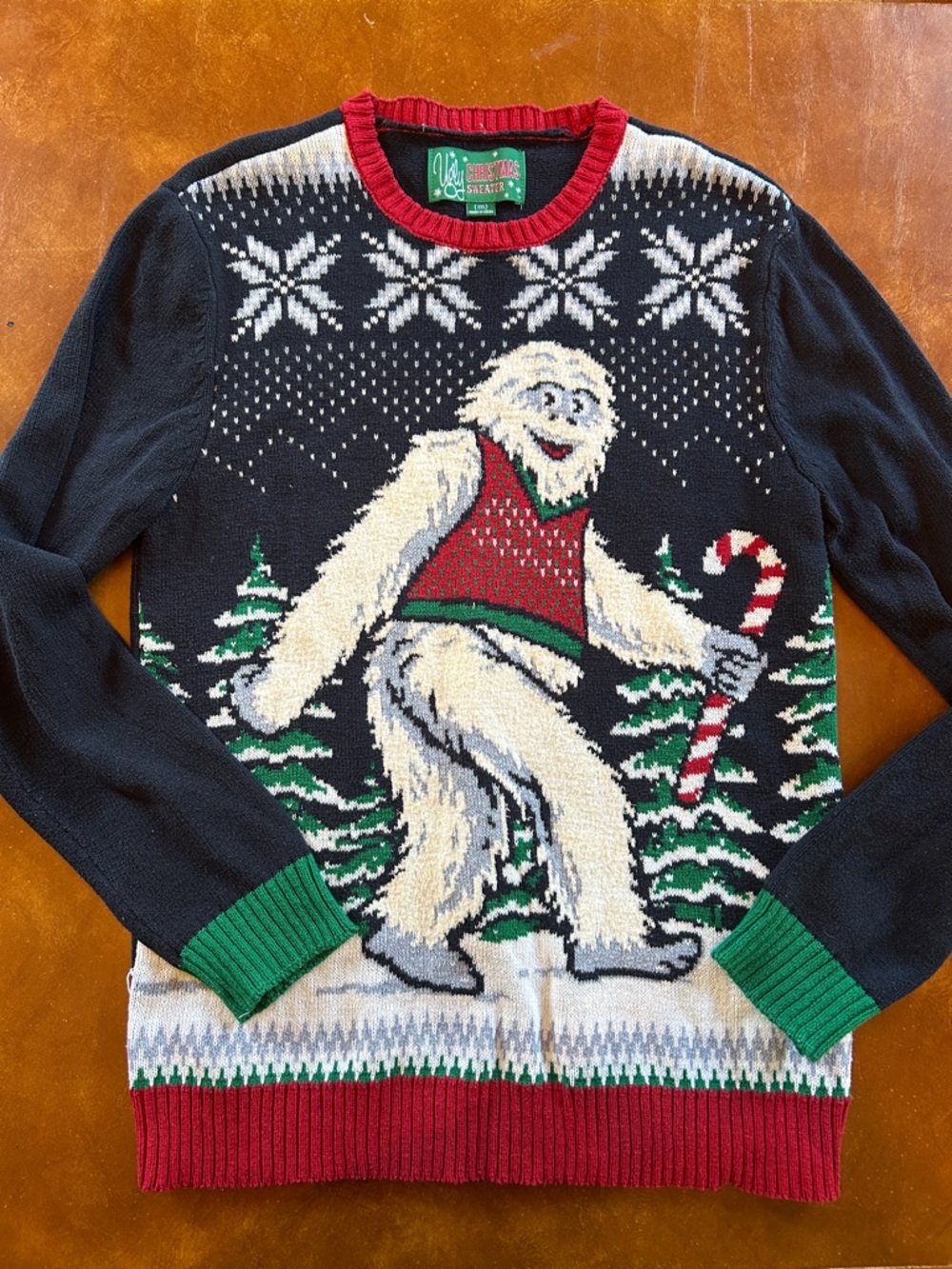 Ugly Christmas Sweater Women’s Crewneck - Black, White, Red & Green